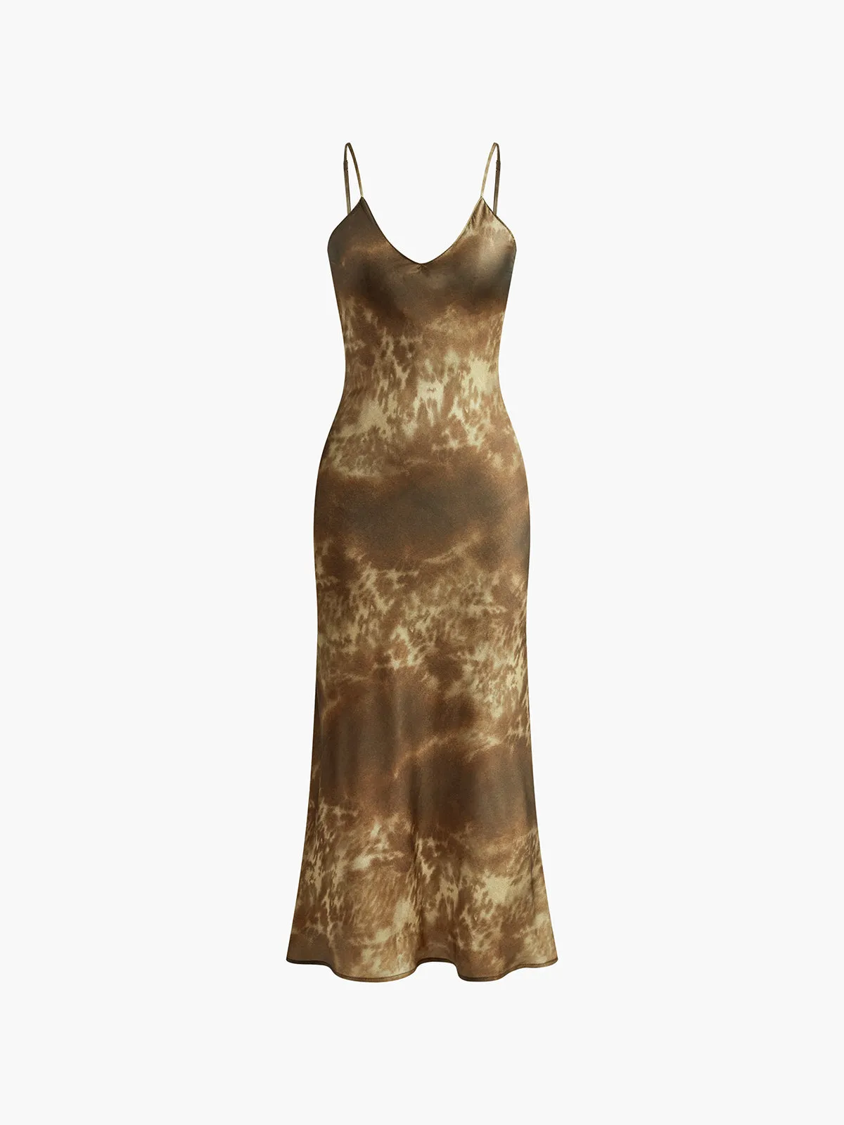 Print Backless Zipper Cami Dress sold by COMMENSE