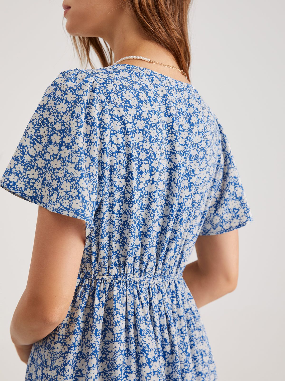 Sweetheart V-Neck Floral Dress sold by COMMENSE product image thumbnail 7