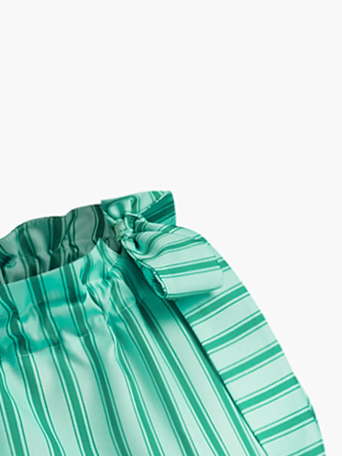 Stripe Mock Neck Bow Ruffle Top sold by COMMENSE product image thumbnail 4