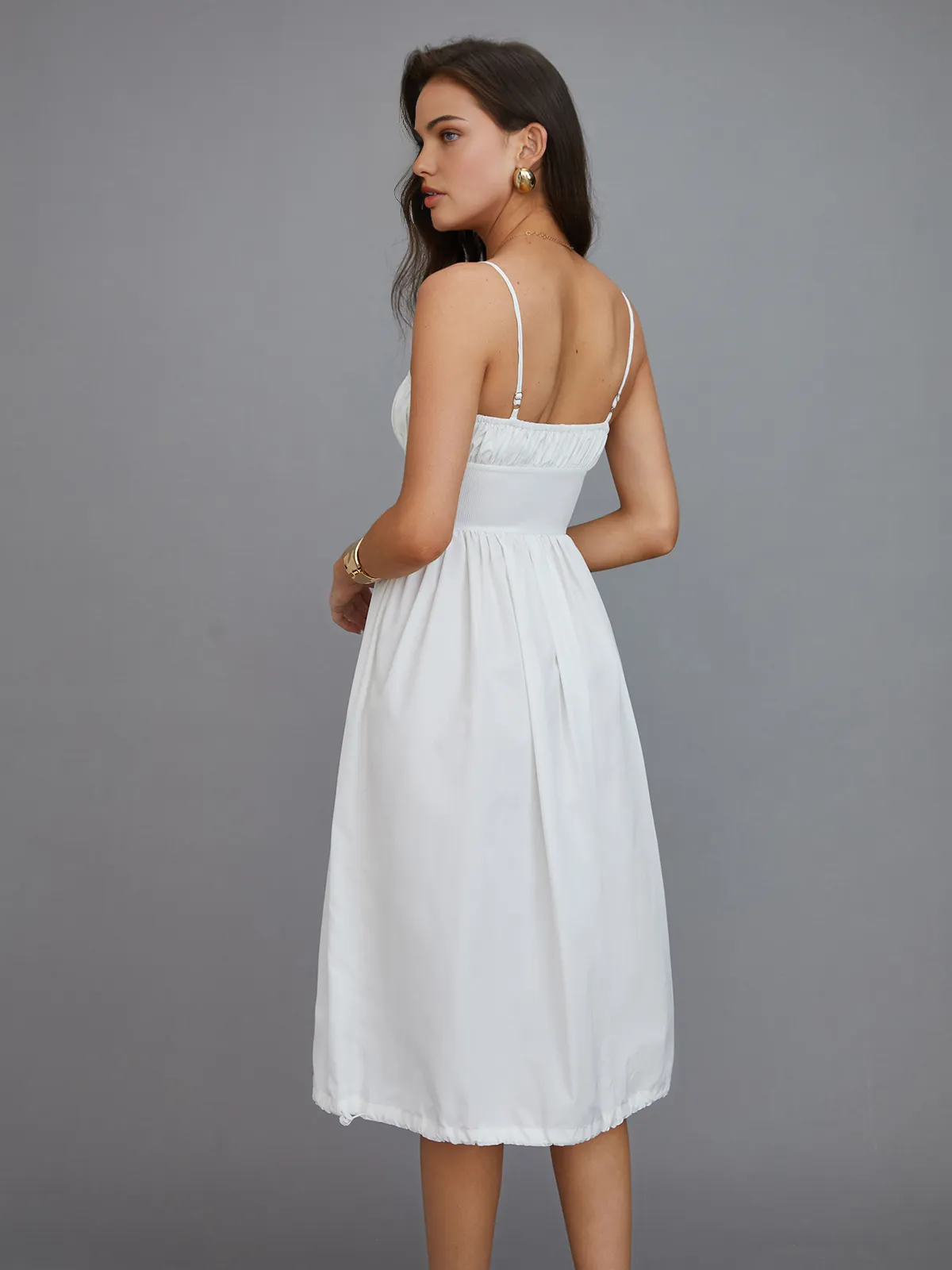 Solid Pleated Midi Dress sold by COMMENSE product image thumbnail 2