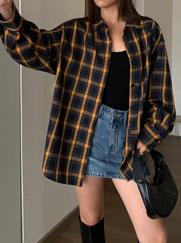 Checkered Button Down Shirt sold by COMMENSE