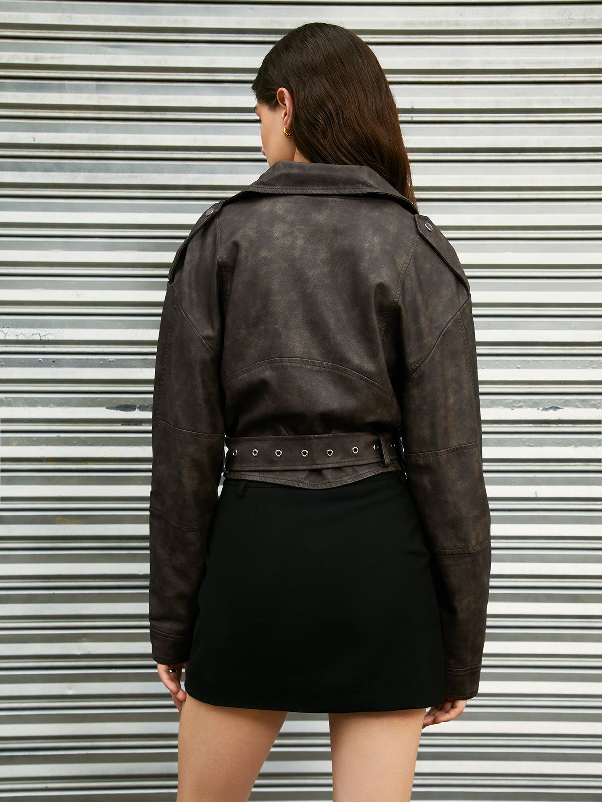 Free Your Mind Faux Leather Crop Jacket sold by COMMENSE product image thumbnail 3
