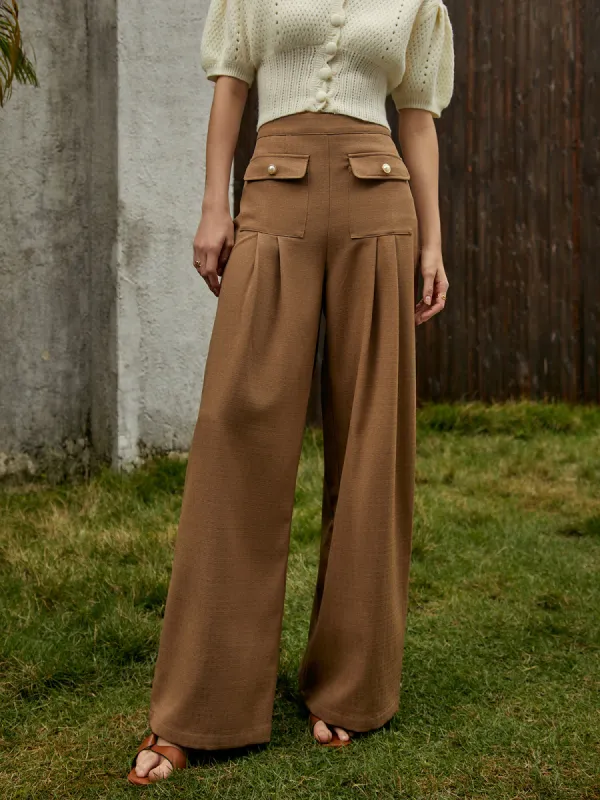 Double Pocket Casual Long Pants sold by COMMENSE