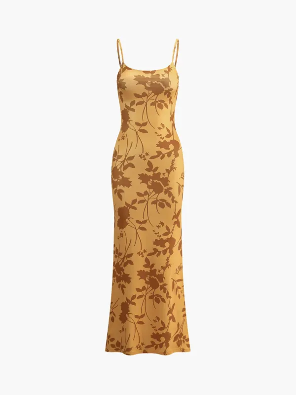 Floral Print Cami Long Dress sold by COMMENSE