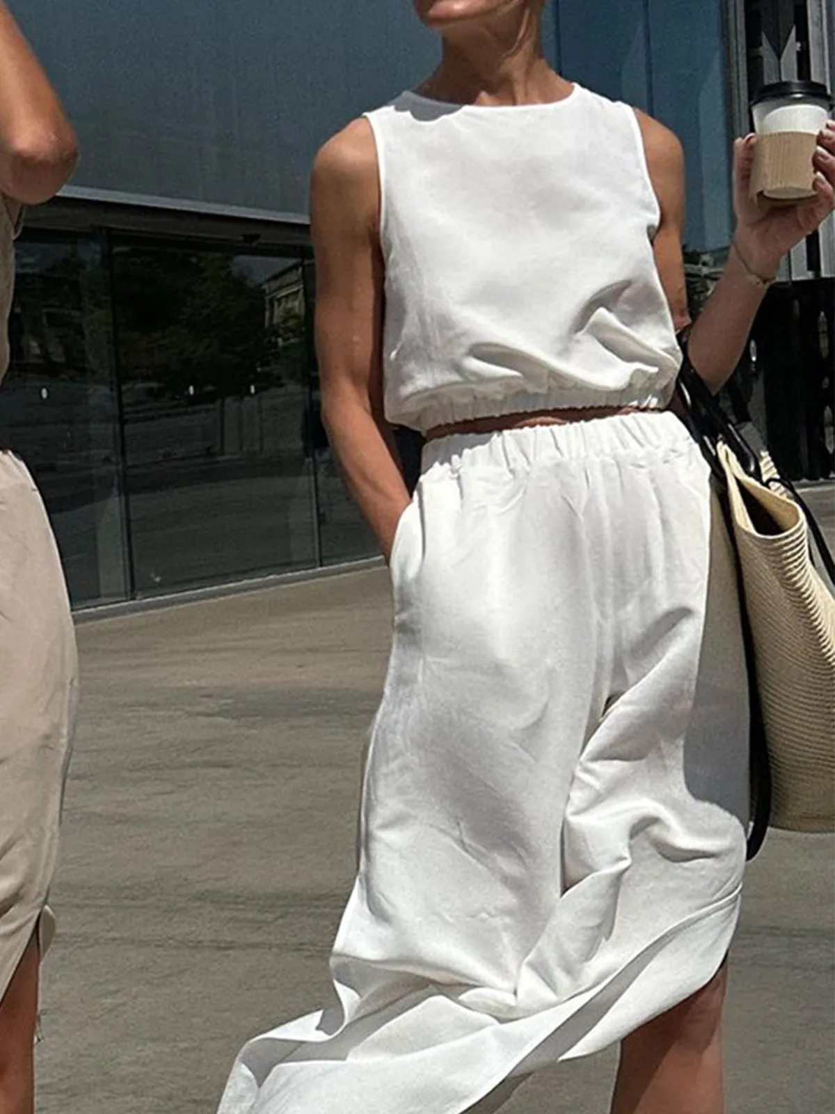 Minimalism Solid Split Pants Set sold by COMMENSE product image thumbnail 3