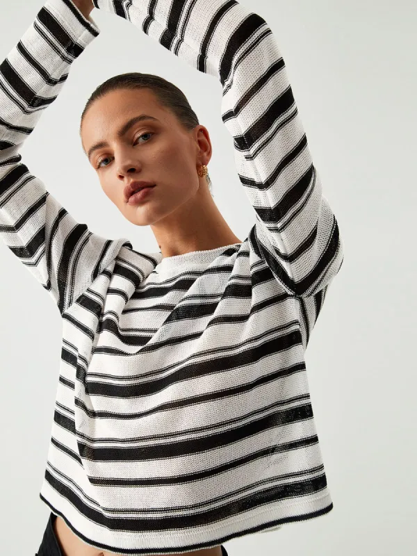 90s Vibe Stripe Sweater sold by COMMENSE