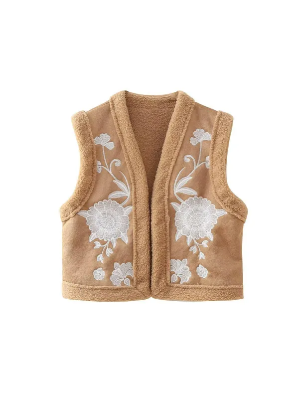 Vintage Jacquard Warm Vest sold by COMMENSE
