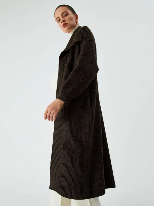 Longline Open Collar Cardigan sold by COMMENSE