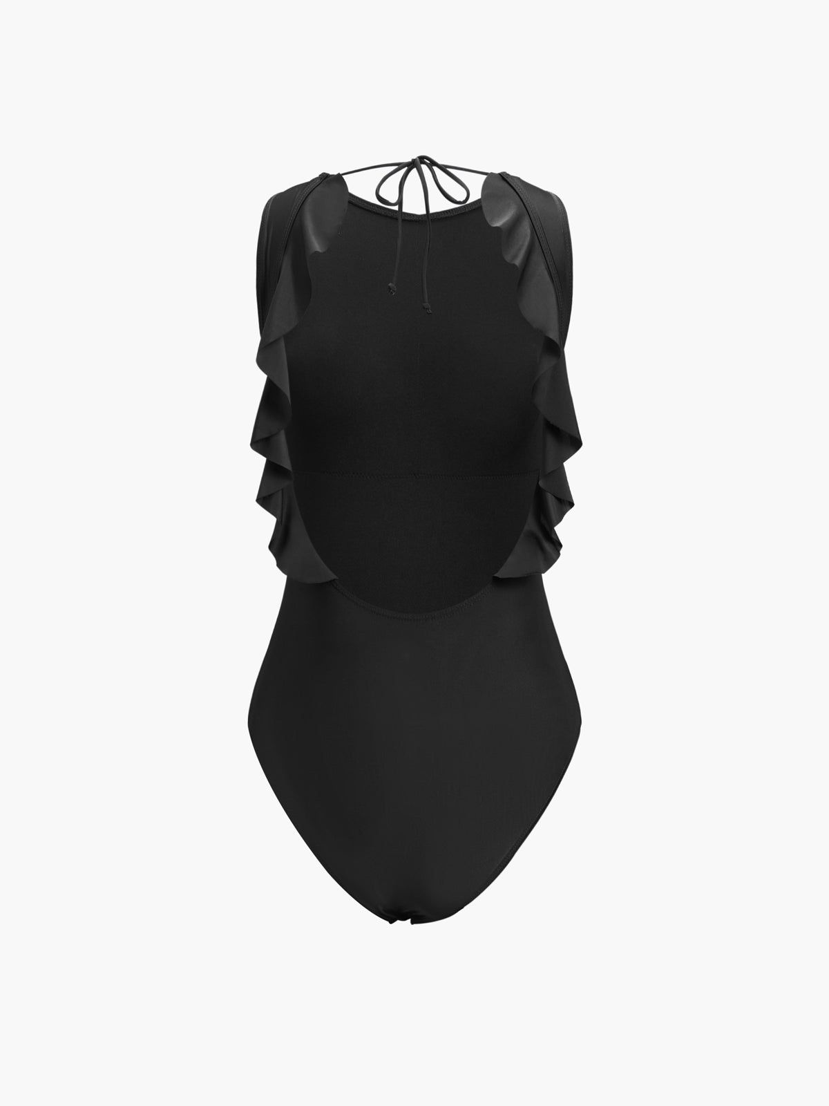 Ruffle Hem Open Back One-Piece Swimsuit sold by COMMENSE product image thumbnail 2