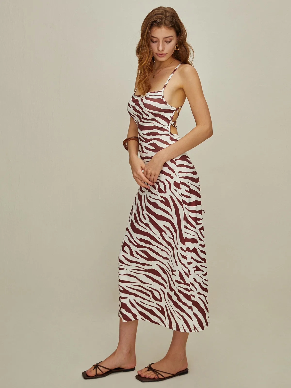 Backless Cami Midi Dress sold by COMMENSE product image thumbnail 3