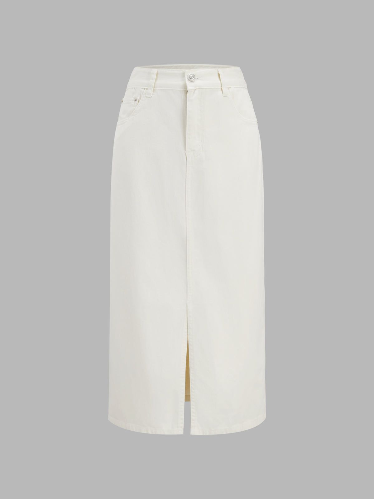 Utility Denim Maxi Skirt sold by COMMENSE