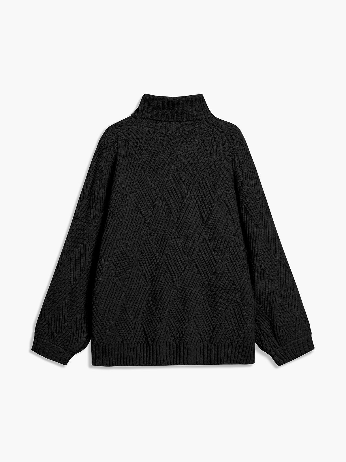 Criss Cross Knit Turtleneck Sweater sold by COMMENSE product image thumbnail 3