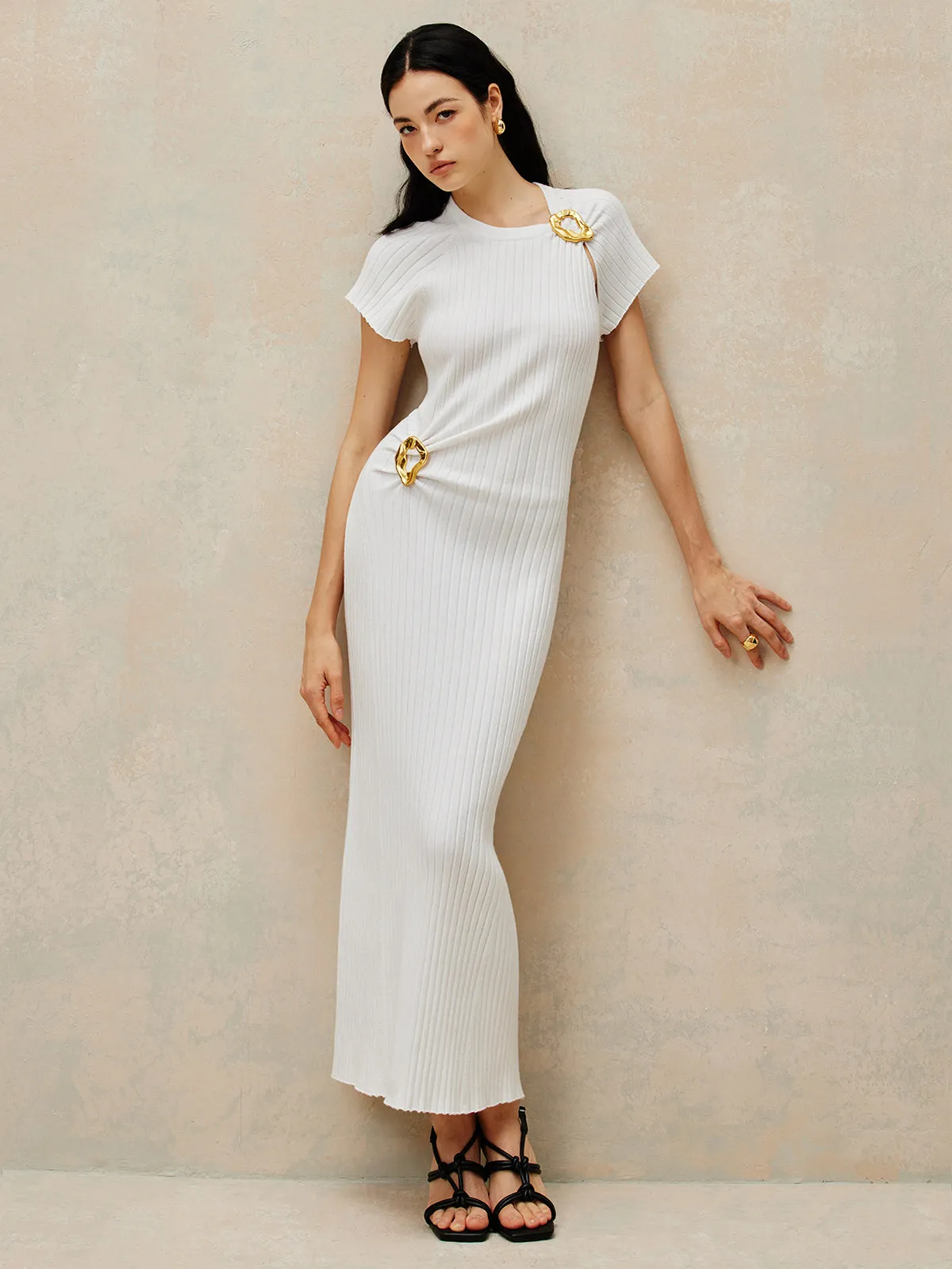 Metal Decoration Sweater Dress sold by COMMENSE product image thumbnail 2