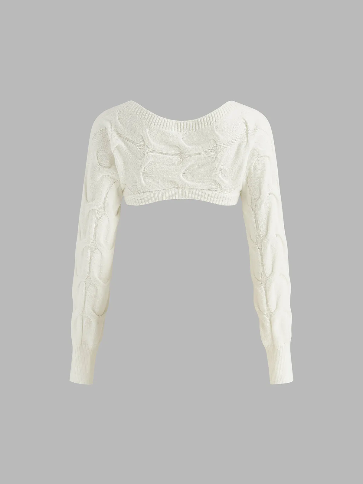 Plain Lace Up Shrug Knit Outwear sold by COMMENSE product image thumbnail 2