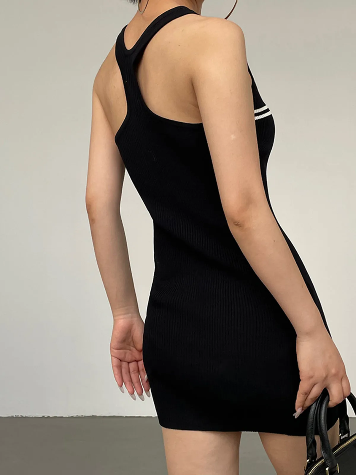 Ribbed Basic Knit Short Dress sold by COMMENSE product image thumbnail 4