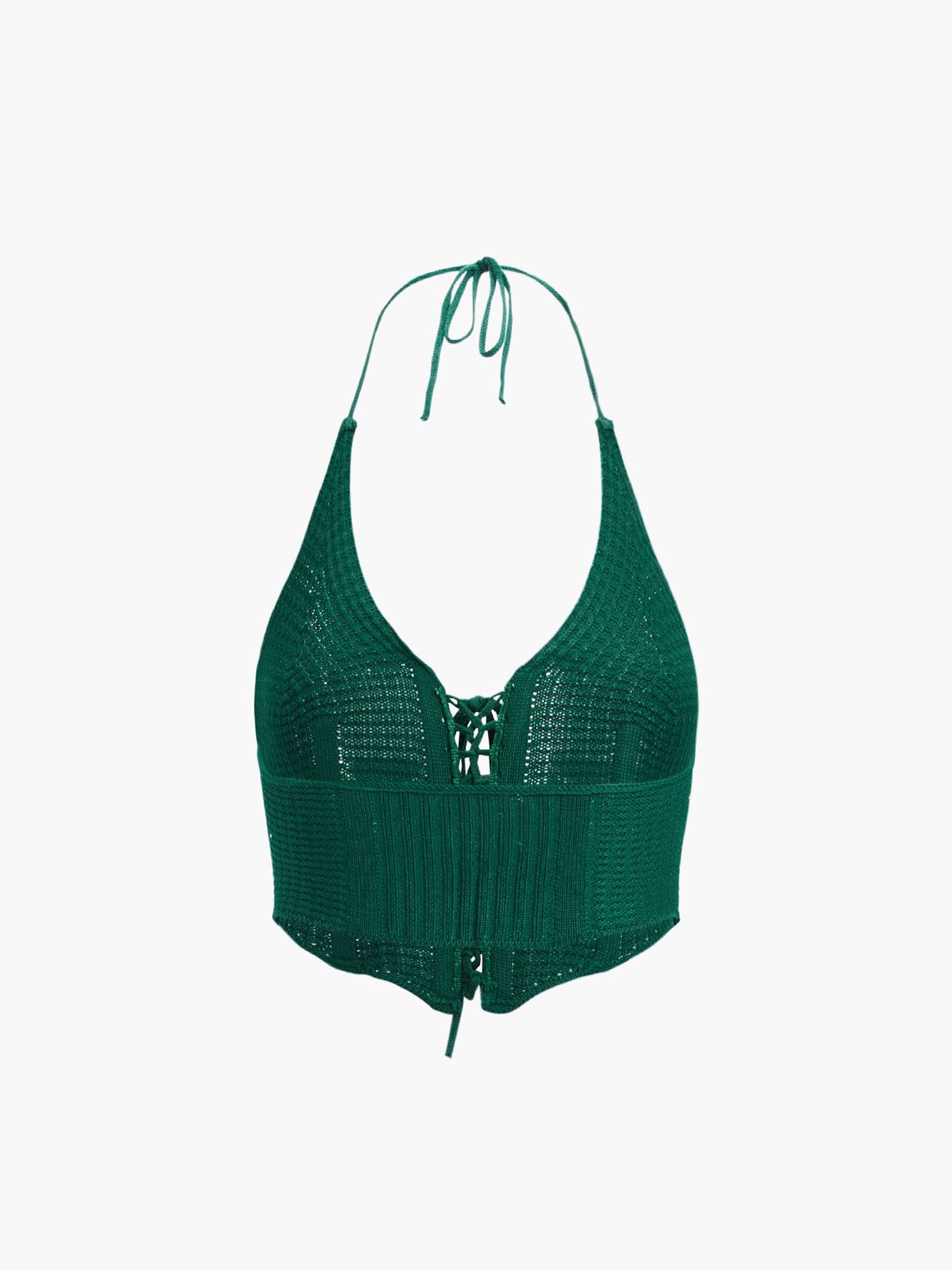 Tied Open Back Crochet Crop Top sold by COMMENSE product image thumbnail 2