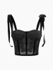 Tied Mesh Corset Crop Top sold by COMMENSE