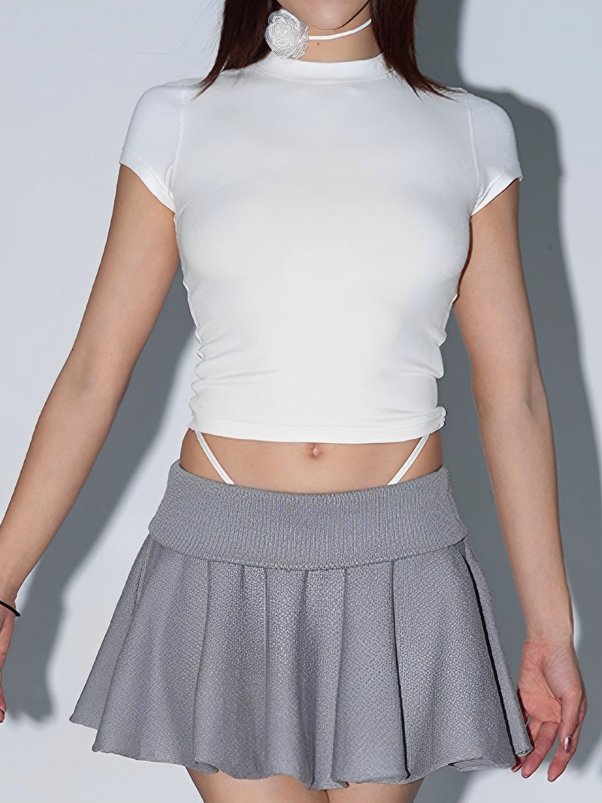 Basic Cap Sleeve Crop Top sold by COMMENSE product image thumbnail 4
