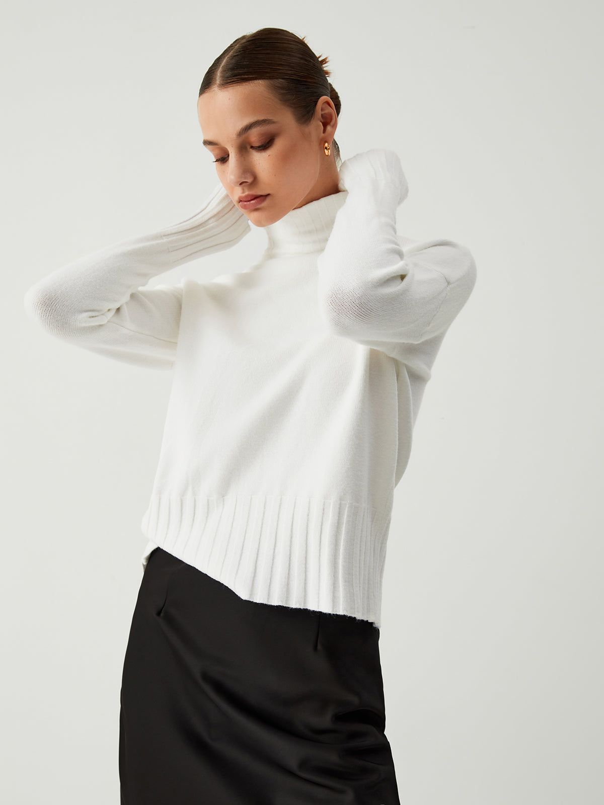 Snowwhite Mock Neck Sweater sold by COMMENSE