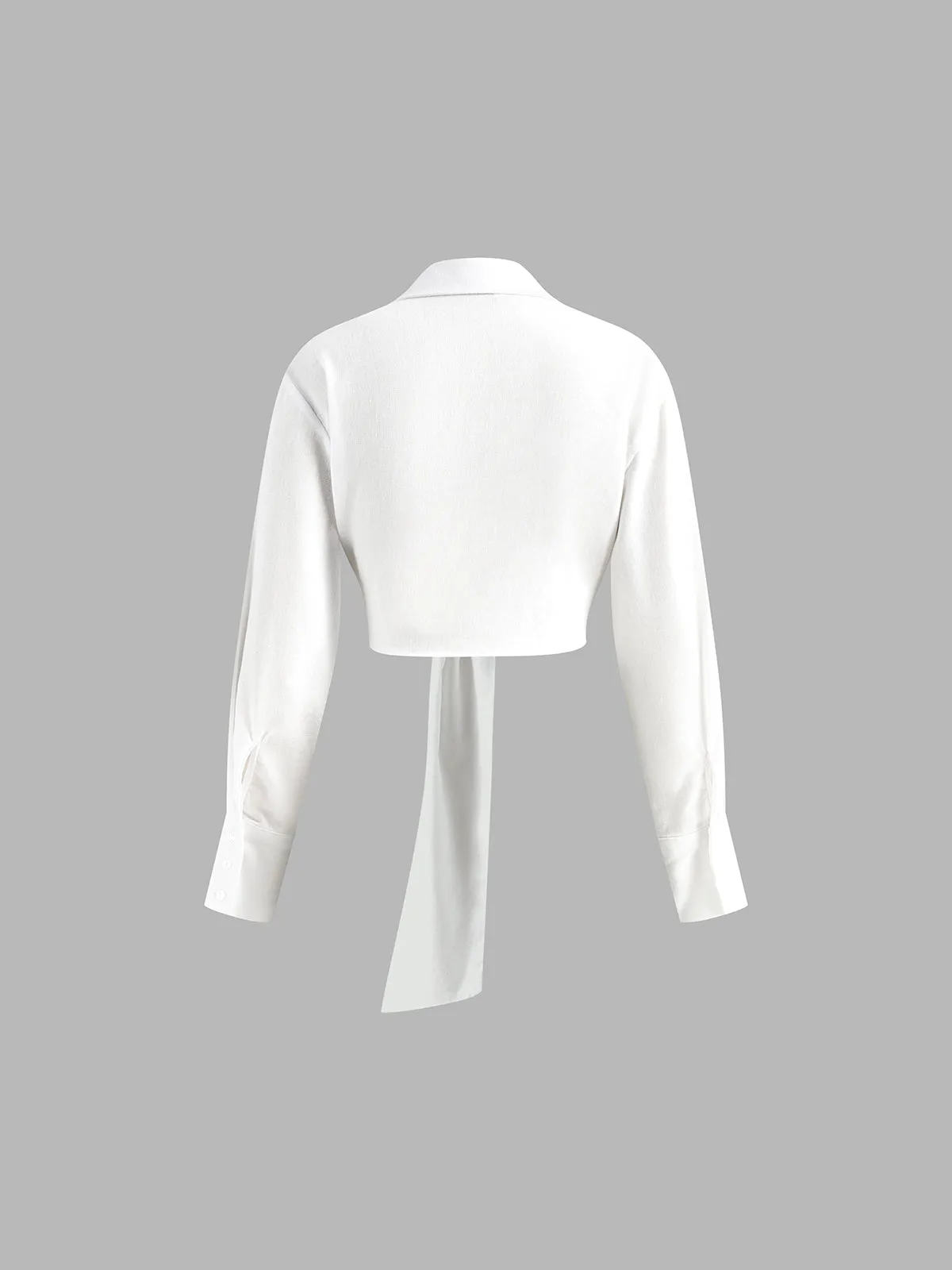Long Sleeve Belted Crop Top sold by COMMENSE product image thumbnail 2