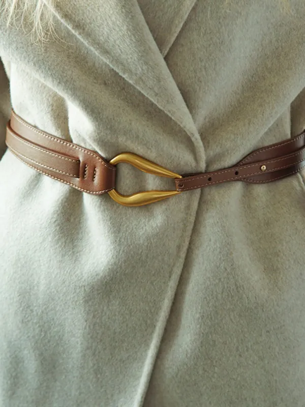 Teardrop Ring Leather Belt sold by COMMENSE