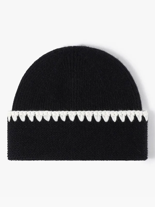 Embroidered Trim Beanie Hat sold by COMMENSE
