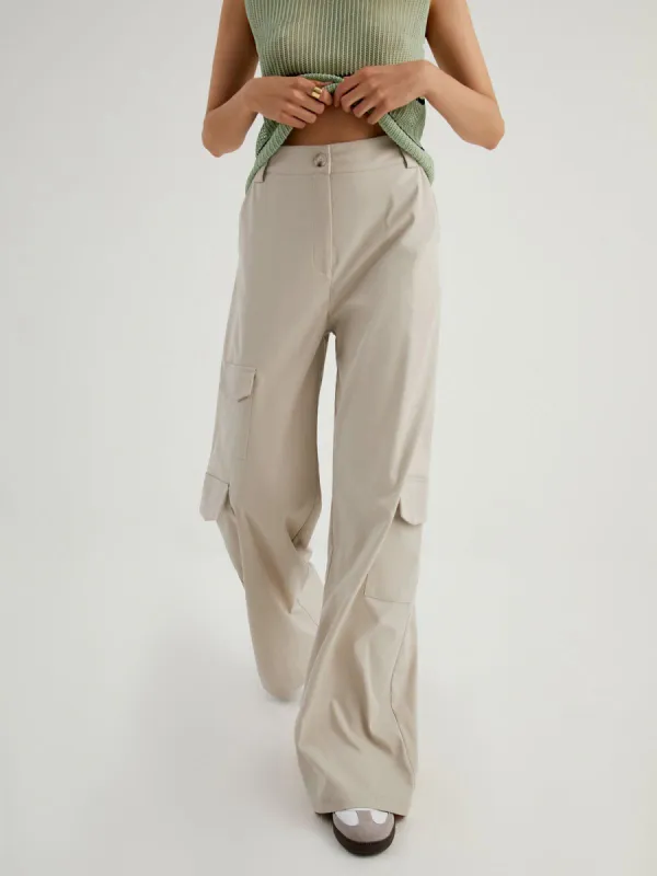 Utility Wide Leg Cargo Pants sold by COMMENSE