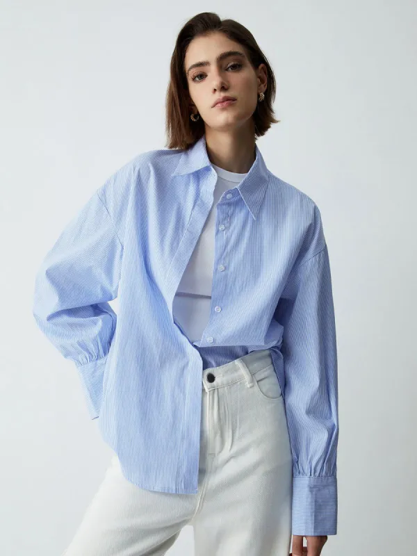 Essential Pinstripe Button Down Shirt sold by COMMENSE