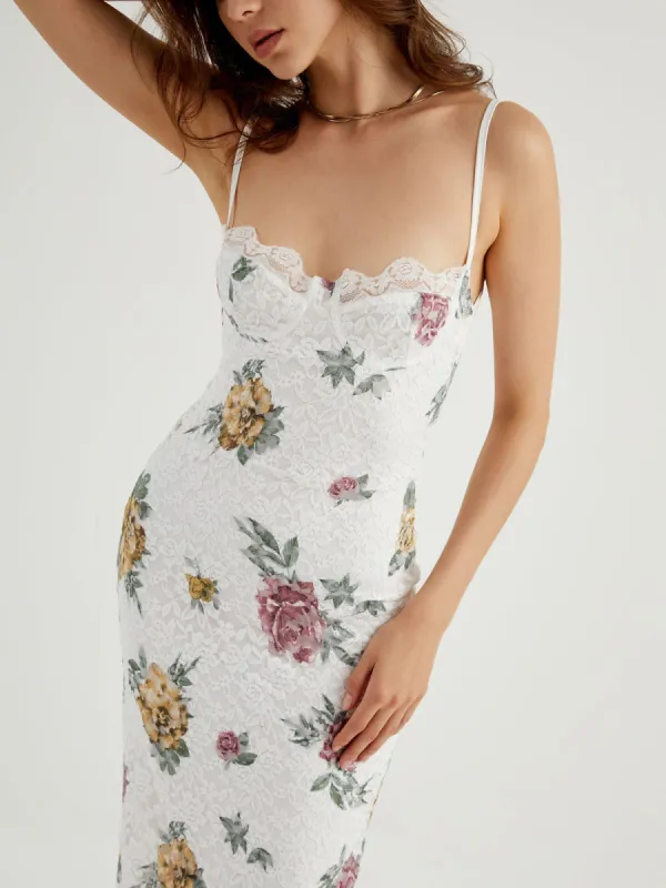 Mayday Roses Lace Midi Dress sold by COMMENSE