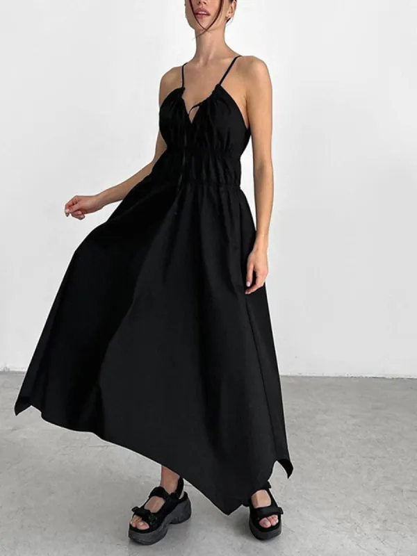 Parisian Style Ruched Long Dress sold by COMMENSE