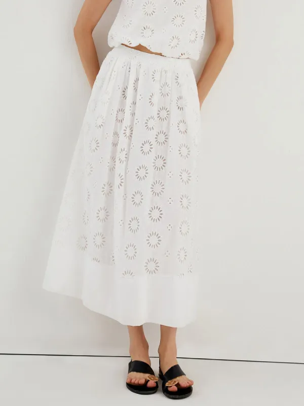 Sunflowers Eyelet Skirt sold by COMMENSE