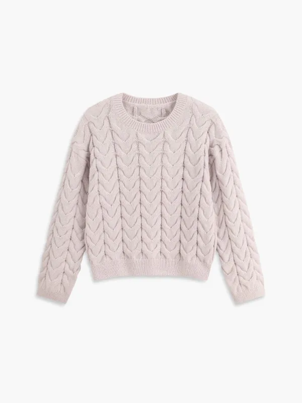 Leisure Cable Knit Sweater sold by COMMENSE