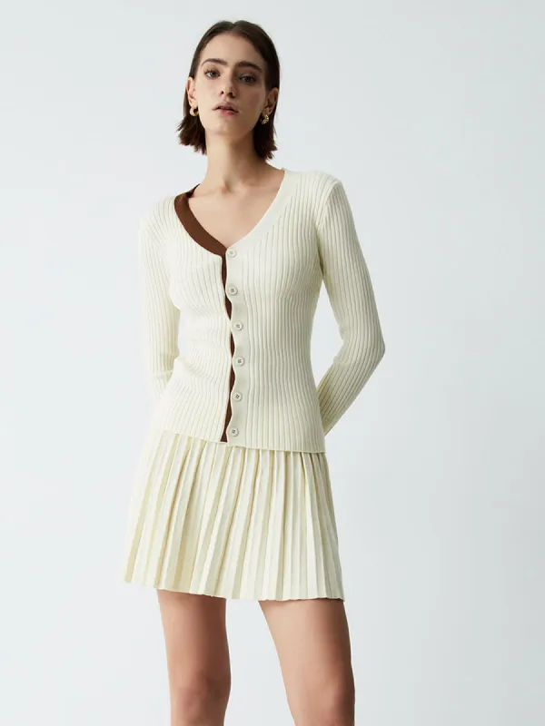 Asymmetric Long Sleeve Two Piece Knit Skirt Set sold by COMMENSE