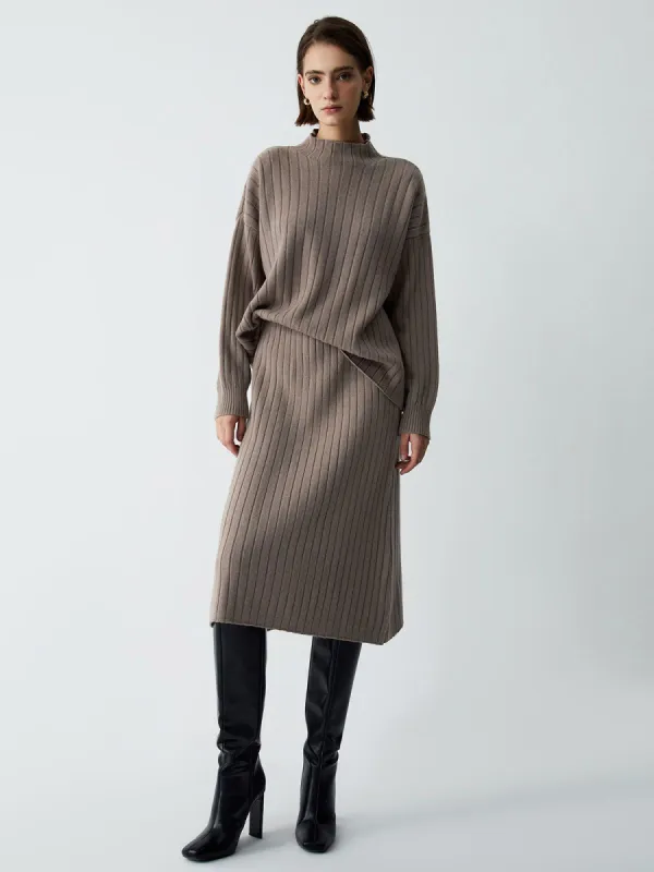First Choice Two Piece Rib Knit Skirt Set sold by COMMENSE