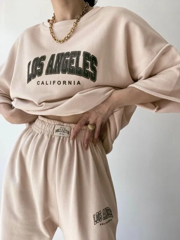 Indie Sleaze Letter Print Two Piece Pants Set sold by COMMENSE