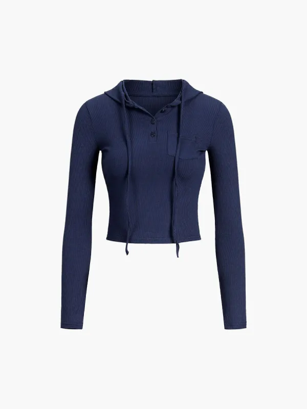 Button Up Crop Hoodie made by COMMENSE