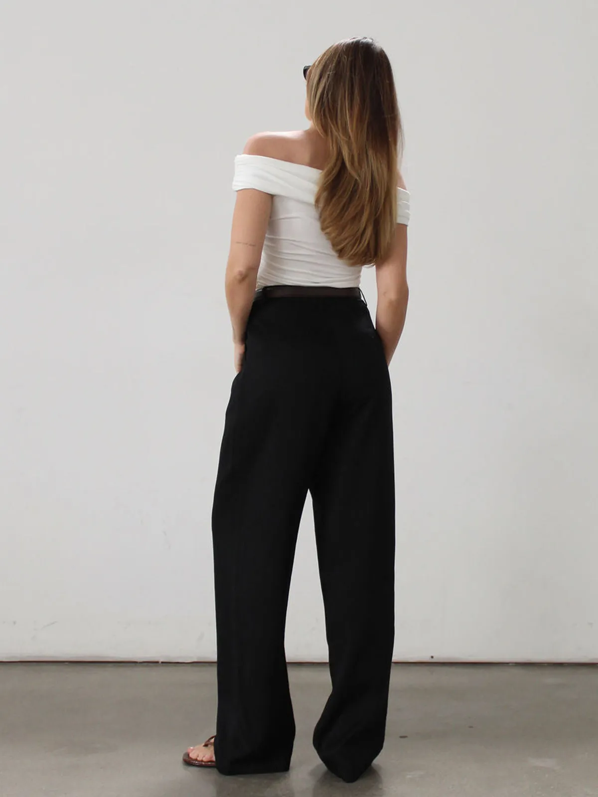 Solid Wide Leg Pants Without Belt sold by COMMENSE product image thumbnail 3