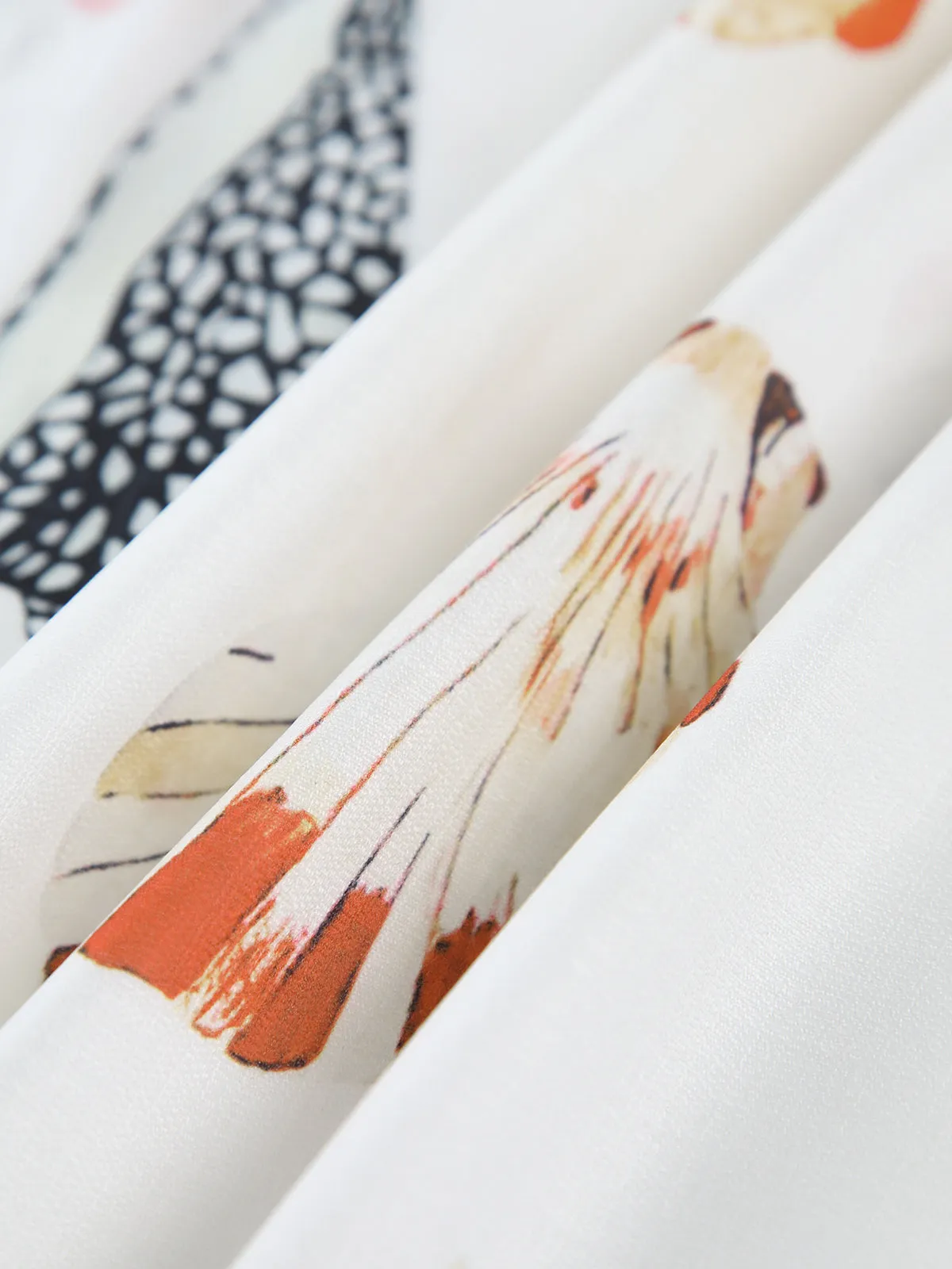 Marine Life Print Button-Front Belted Long Dress sold by COMMENSE product image thumbnail 5