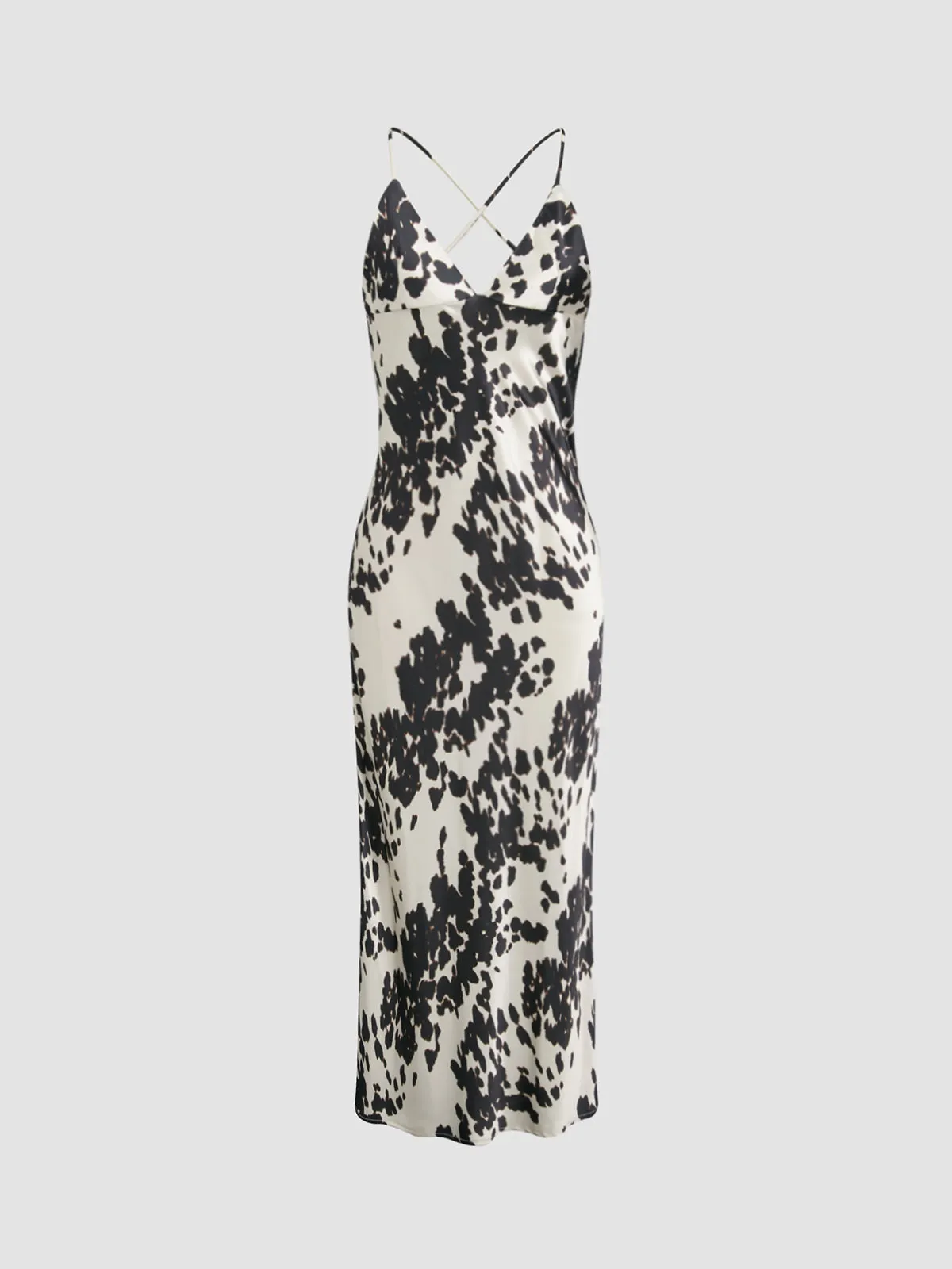 Satin Tie Dye Midi Dress sold by COMMENSE