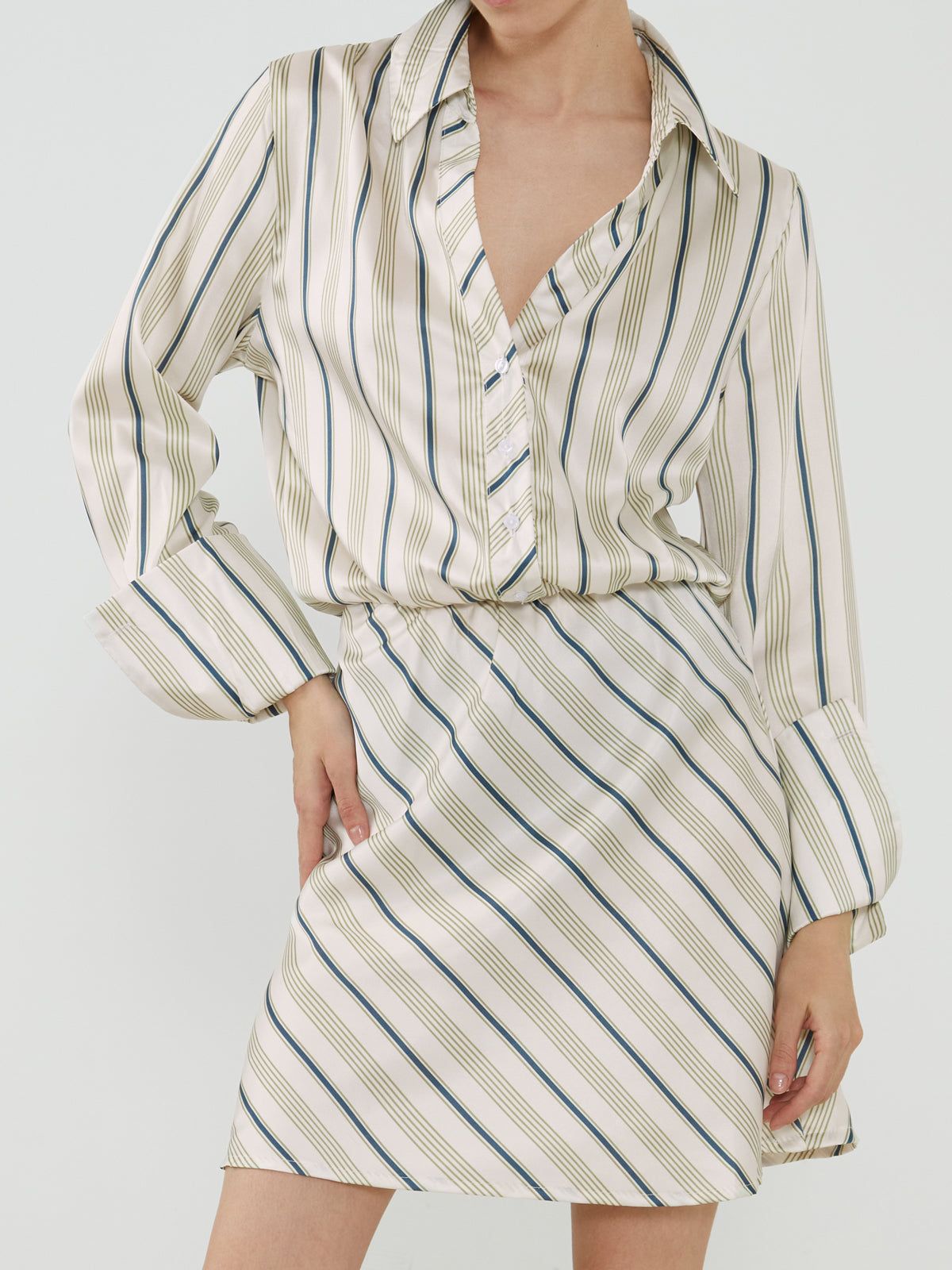Pinstripe Shirt Dress sold by COMMENSE