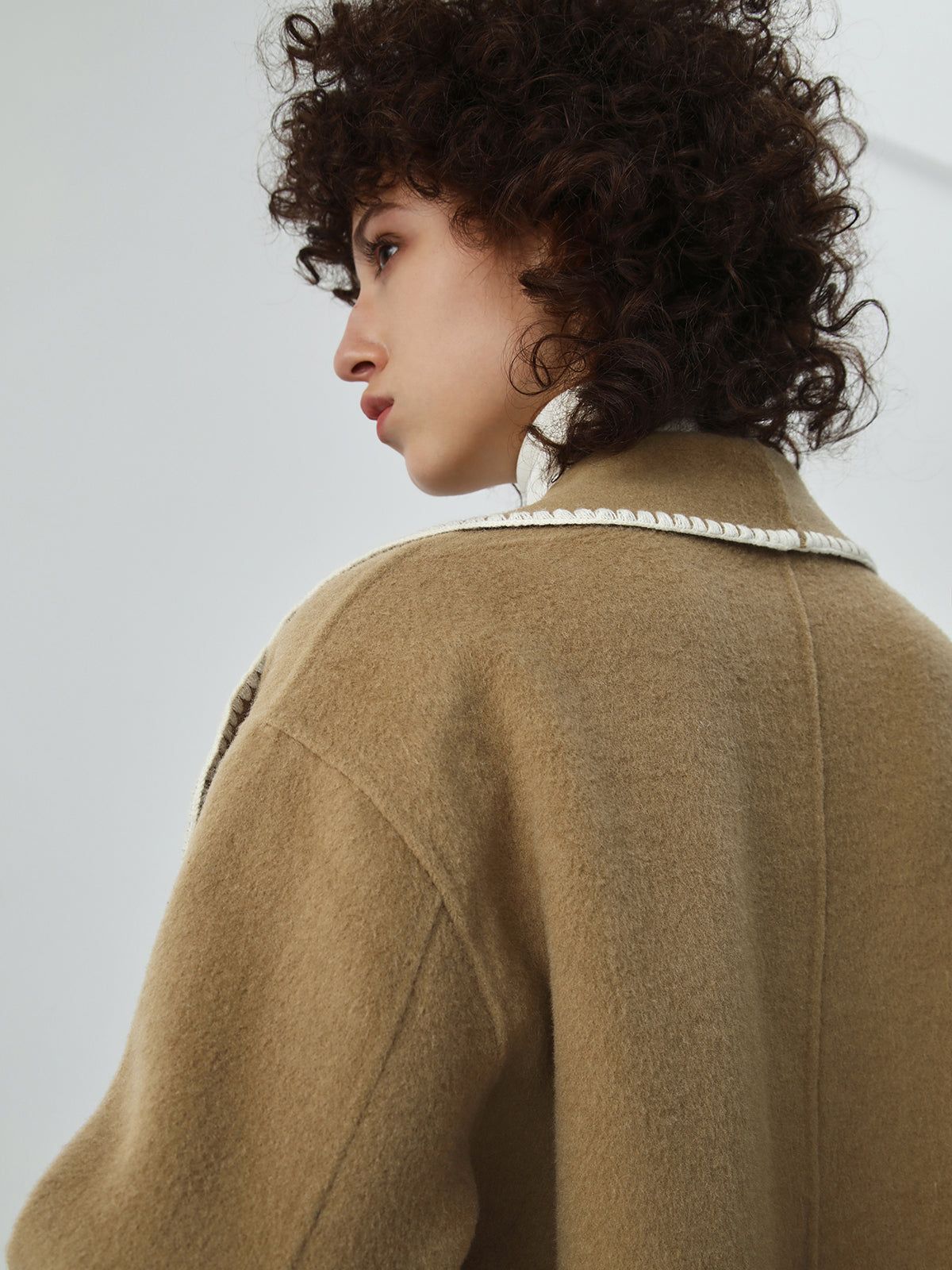 Double Faced Embroidered Trim Trench Coat sold by COMMENSE product image thumbnail 5