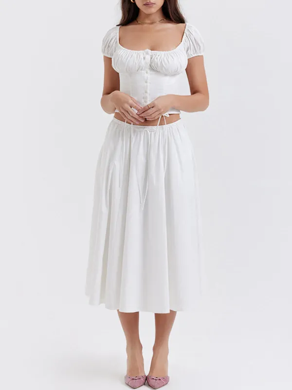 Cowgirl Aesthetics Drawstring Corset Crop Top sold by COMMENSE