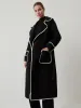 Contrast Trim Pocket Tweed Coat sold by COMMENSE