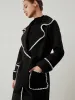 Contrast Trim Pocket Tweed Coat sold by COMMENSE