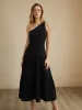 Asymmetric Shoulder Knotted Midi Dress sold by COMMENSE