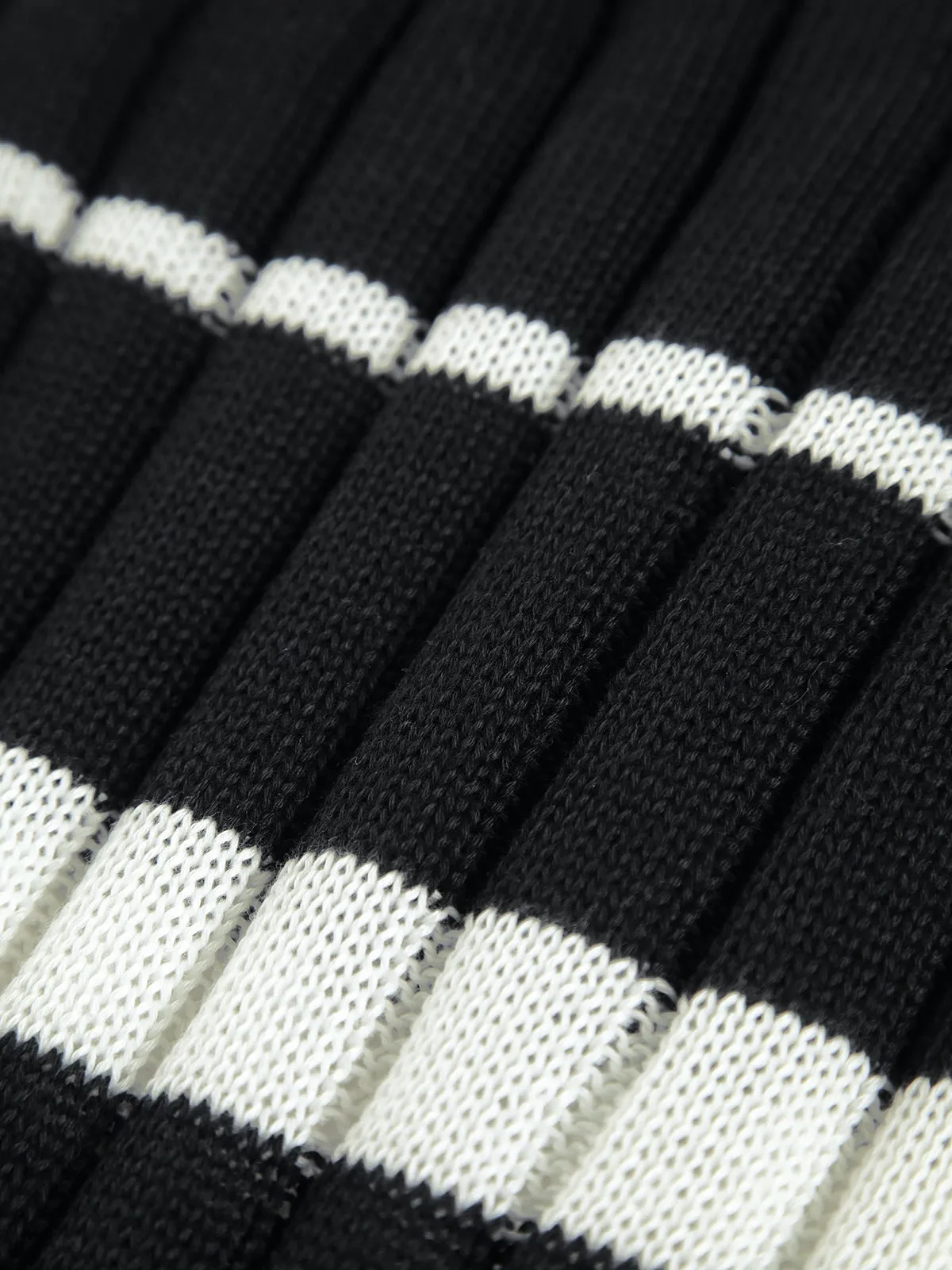 Two-Tone Striped Midi Sweater Dress sold by COMMENSE product image thumbnail 4