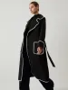 Contrast Trim Pocket Tweed Coat sold by COMMENSE
