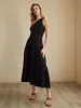 Asymmetric Shoulder Knotted Midi Dress sold by COMMENSE