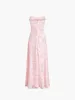 Rosalia Semi-sheer Floral Mesh Long Dress sold by COMMENSE