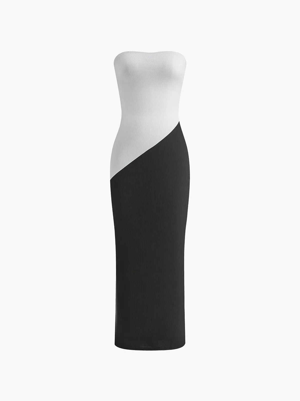 Slim Colorblock Tube Dress sold by COMMENSE